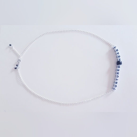 Tortured Heart Necklace Hand Crafted Black and White - Picture 11 of 14